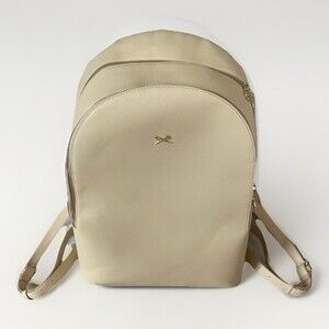 Leather Backpack - Large Temple Bag From Deseret Book - Beige With Bow Detail
